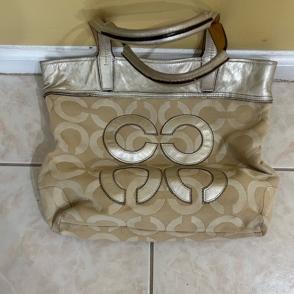 Authentic Coach signature  double handbag